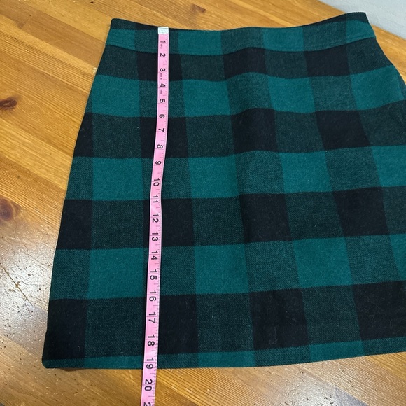 J. Crew Mini Teal and Black Checkered A-Line Skirt - Picture 6 of 7